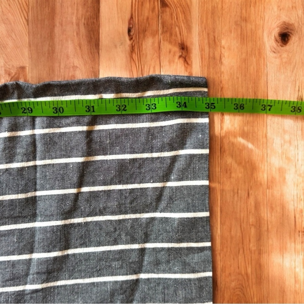 LOFT Gray & White Striped Linen Blend Jumpsuit - Size 4 - Pockets - Picture 8 of 14